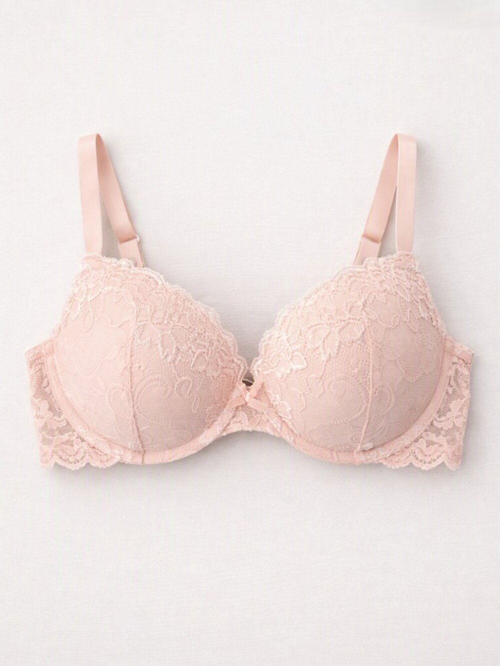 NWOT 38C Blush Pink Floral Lace Bra | Padded Underwire | Feminine Romantic Style